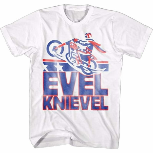 Evel Knievel Motorcycle Daredevil 100% Evel Licensed Adult T Shirt 